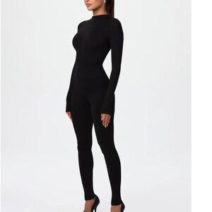 Naked Wardrobe Black Long Sleeve Jumpsuit